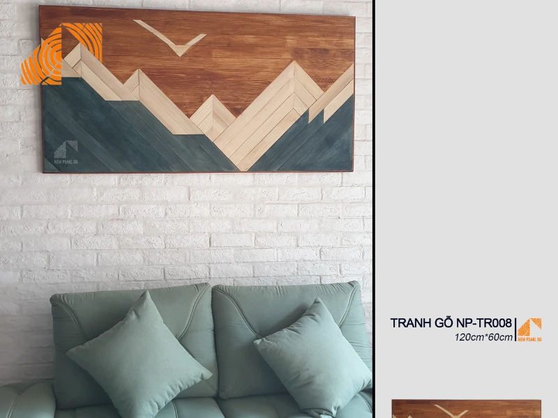 chất liệu tranh gỗ Mosaic nghệ thuật treo phòng khách