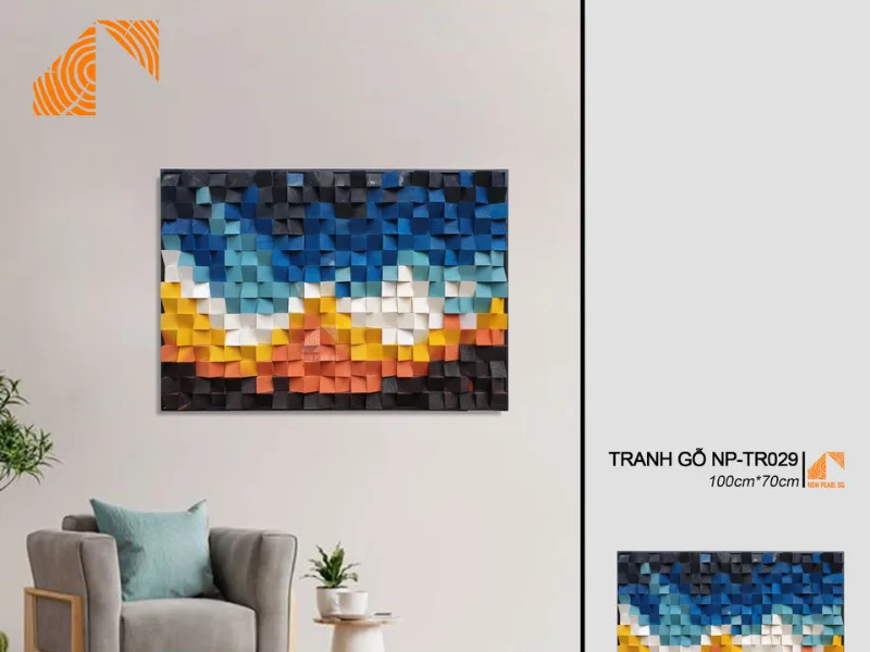 Tranh gỗ ghép MOSAIC 100cm x70cm NP-TR029