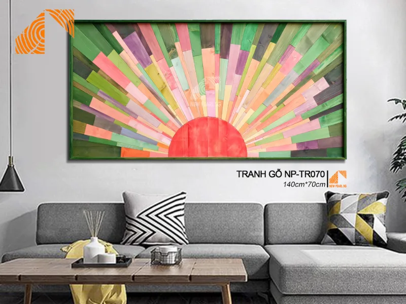 Tranh gỗ ghép MOSAIC 140cm x 70cm NP-TR070