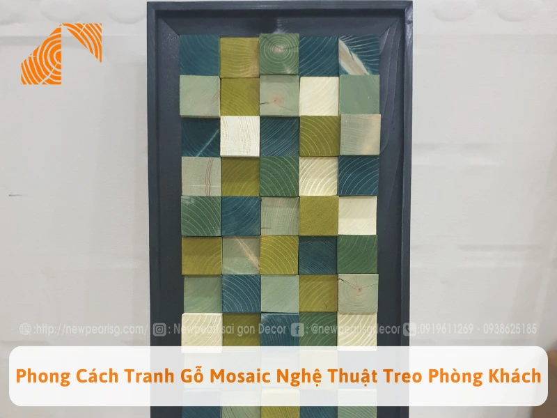 Phong Cách Tranh Gỗ Mosaic Nghệ Thuật Treo Phòng Khách