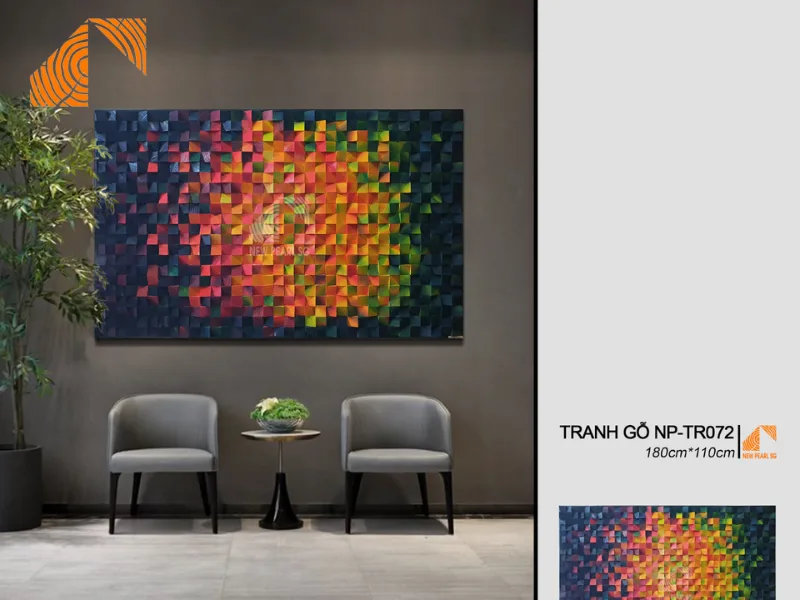 Tranh gỗ ghép MOSAIC 180cm x 110cm NP-TR072