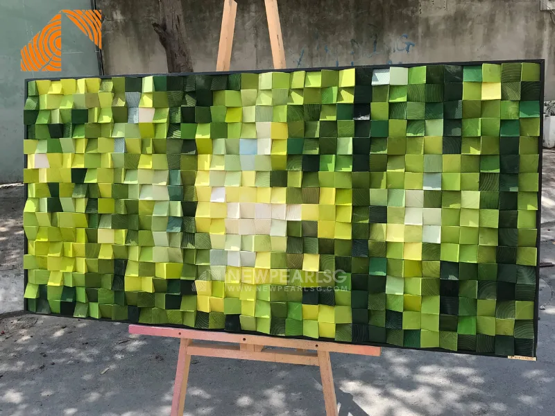 bảo quản tranh gỗ Mosaic nghệ thuật treo phòng khách