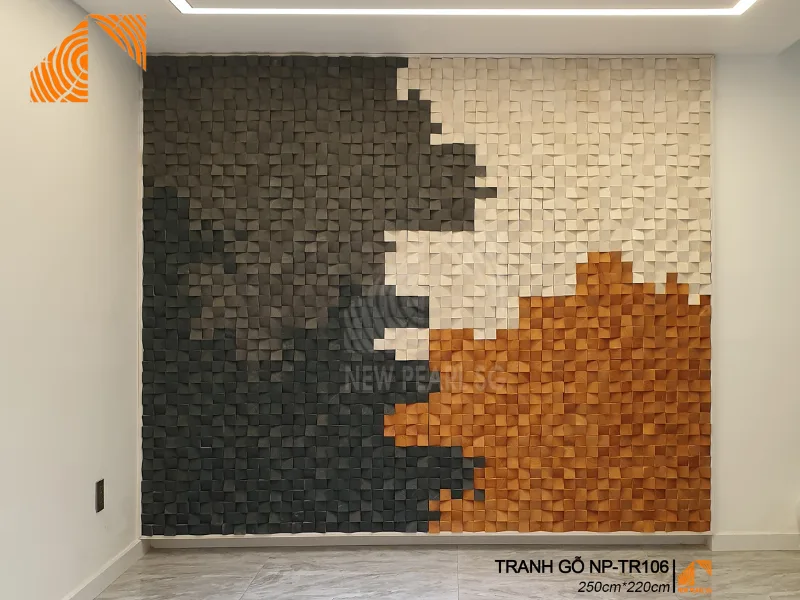 sai lầm trang trí tranh gỗ Mosaic nghệ thuật treo phòng khách