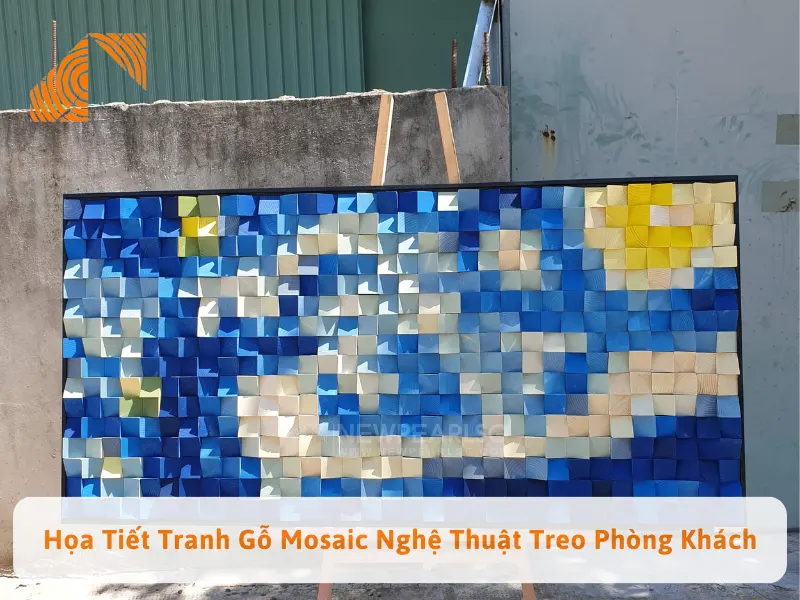 Họa Tiết Tranh Gỗ Mosaic Nghệ Thuật Treo Phòng Khách