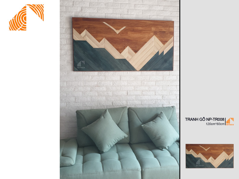 tranh trừu tượng tối giản treo tết