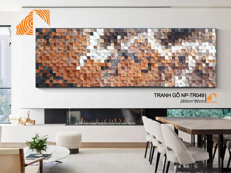 Tranh gỗ ghép MOSAIC 260cm x80cm NP-TR049