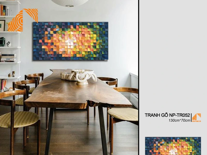 vệ sinh tranh gỗ Mosaic nghệ thuật treo phòng khách