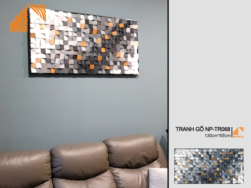 tranh gỗ mosaic nghệ thuật phong cách hiện đại 