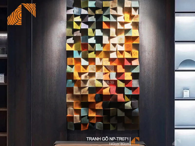 ưu điểm tranh gỗ Mosaic nghệ thuật treo phòng khách