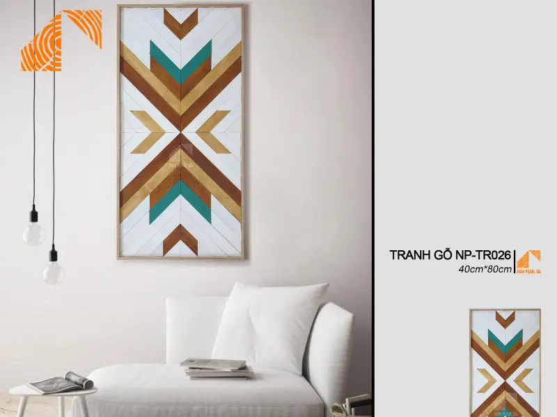  Tranh gỗ ghép MOSAIC 40cm x 80cm NP-TR026