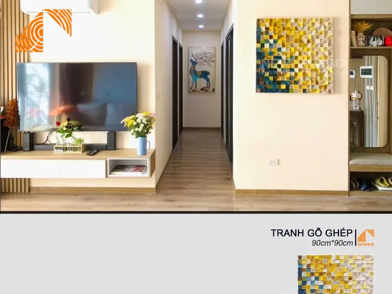  Tranh gỗ ghép MOSAIC 90cm x 90cm NP-TR155