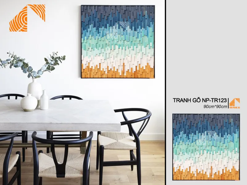 bảo quản tranh gỗ Mosaic nghệ thuật treo phòng khách