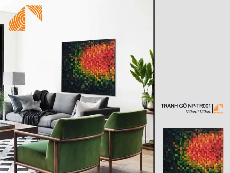 Tranh gỗ ghép MOSAIC 120cm x120cm NP-TR001