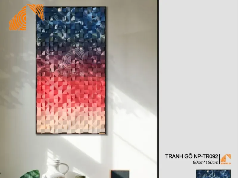  Tranh gỗ ghép MOSAIC 80cm x 150cm NP-TR092