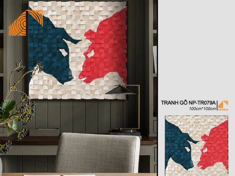 tư vấn kích thước tranh gỗ Mosaic nghệ thuật treo phòng khách