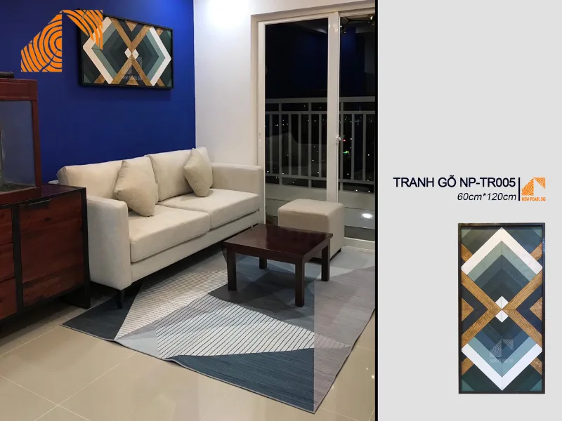 Mẫu tranh gỗ Mosaic nghệ thuật treo phòng khách