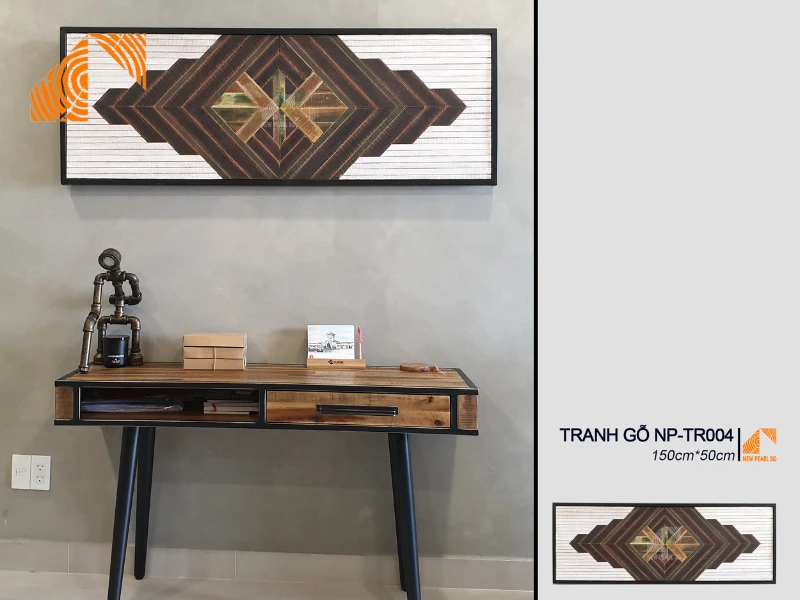 chất liệu tranh gỗ Mosaic nghệ thuật treo phòng khách