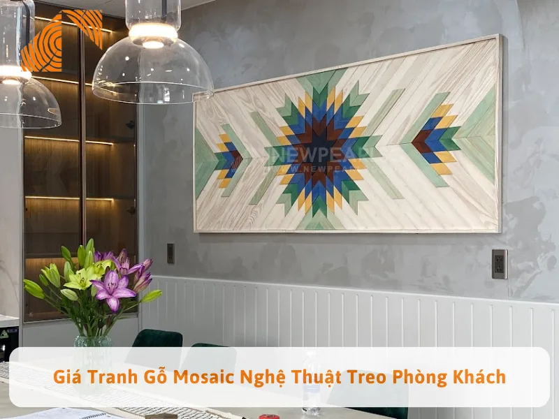 Giá Tranh Gỗ Mosaic Nghệ Thuật Treo Phòng Khách