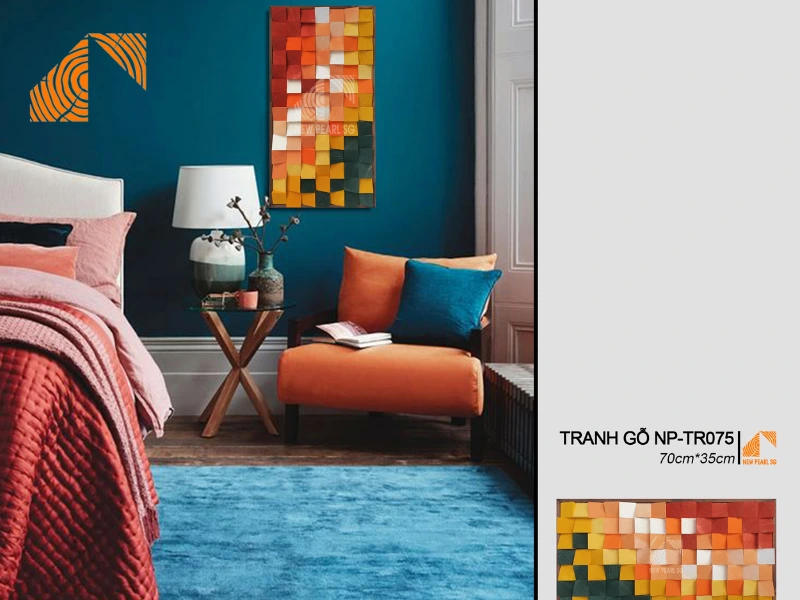 tư vấn kích thước tranh gỗ Mosaic nghệ thuật treo phòng khách