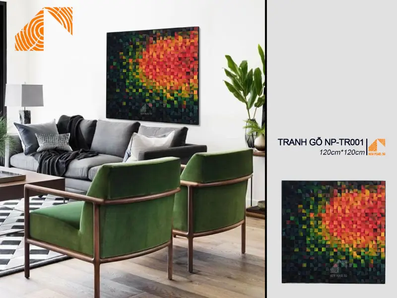 Tranh gỗ ghép MOSAIC 120cm x120cm NP-TR001