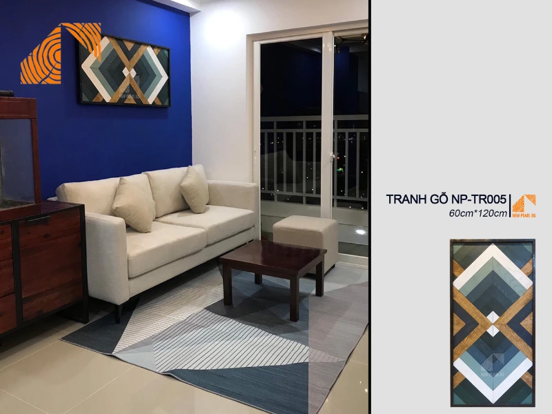 khung tranh gỗ Mosaic nghệ thuật treo phòng khách