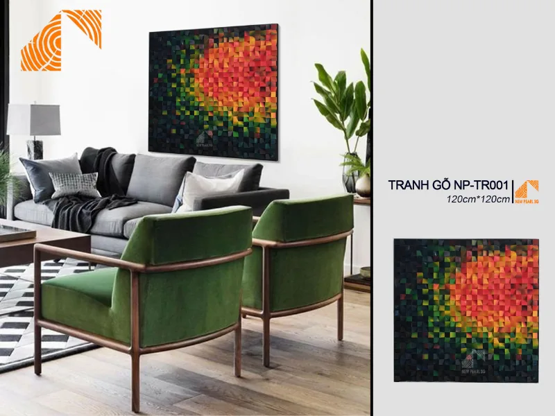 Tranh gỗ ghép MOSAIC 120cm x120cm NP-TR001