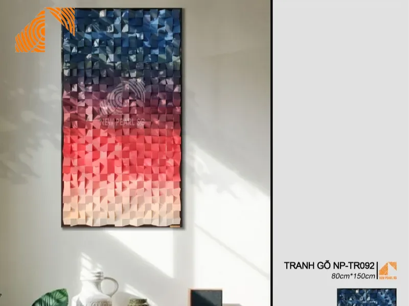 bảo quản tranh gỗ Mosaic nghệ thuật treo phòng khách