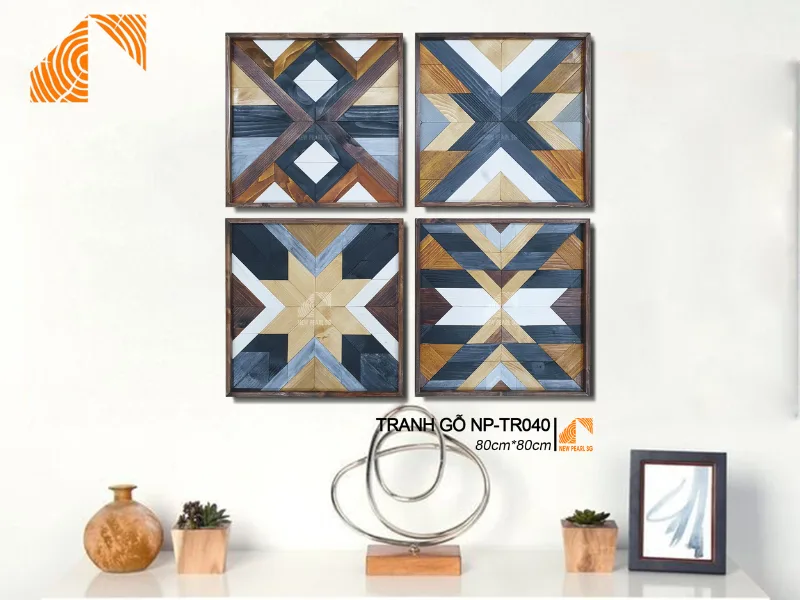 Tranh gỗ ghép MOSAIC 80cm x80cm NP-TR040