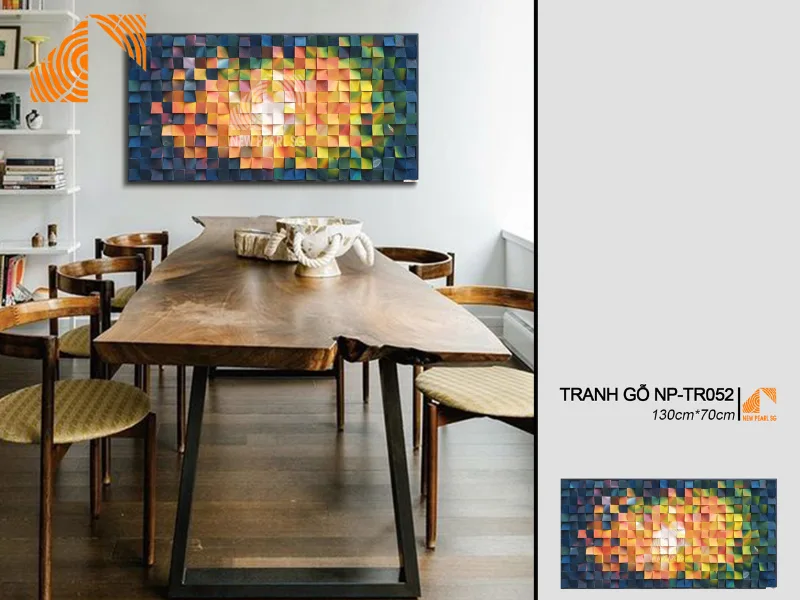 Tranh gỗ ghép MOSAIC 130cm x 70cm NP-TR052