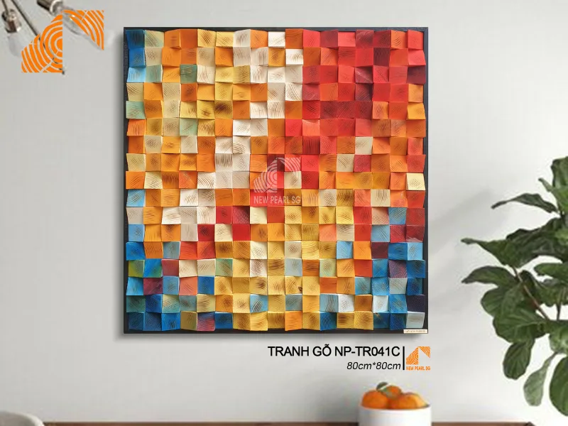 Tranh gỗ ghép MOSAIC 80cm x80cm NP-TR041C