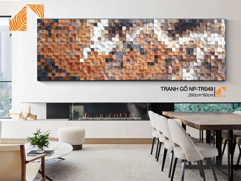 Tranh gỗ ghép MOSAIC 260cm x80cm NP-TR049