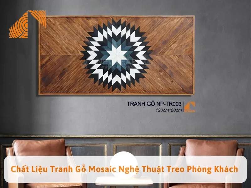 Chất Liệu Tranh Gỗ Mosaic Nghệ Thuật Treo Phòng Khách 