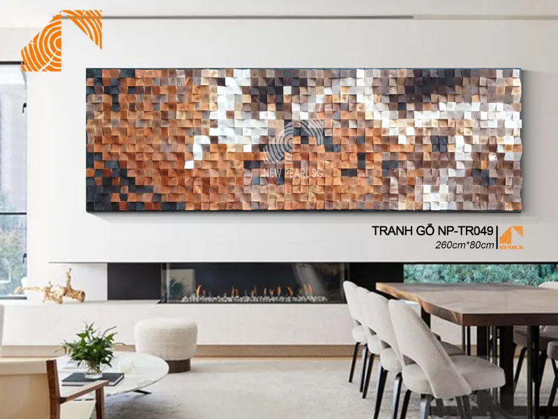 Tranh gỗ ghép MOSAIC 260cm x80cm NP-TR049