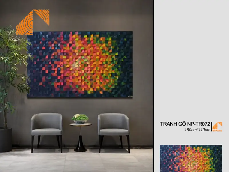 Tranh gỗ ghép MOSAIC 180cm x 110cm NP-TR072